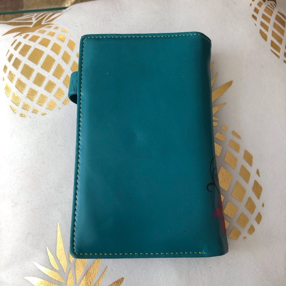 3/$20 Teal Blue Faux Leather Floral Wallet Kids Girls Colourful Fun First Wallet - Picture 2 of 10